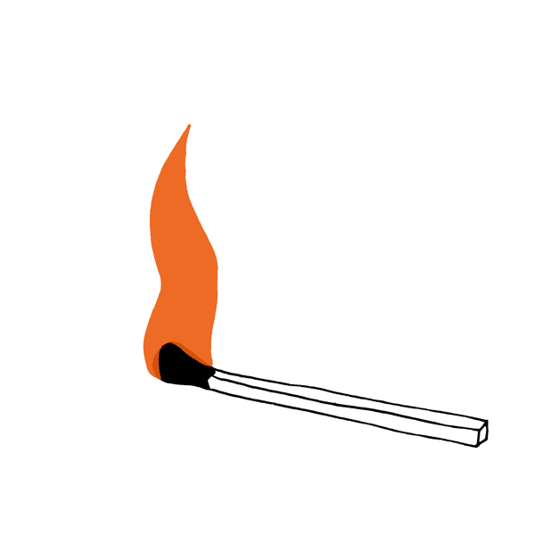 GIF animation of a burning match