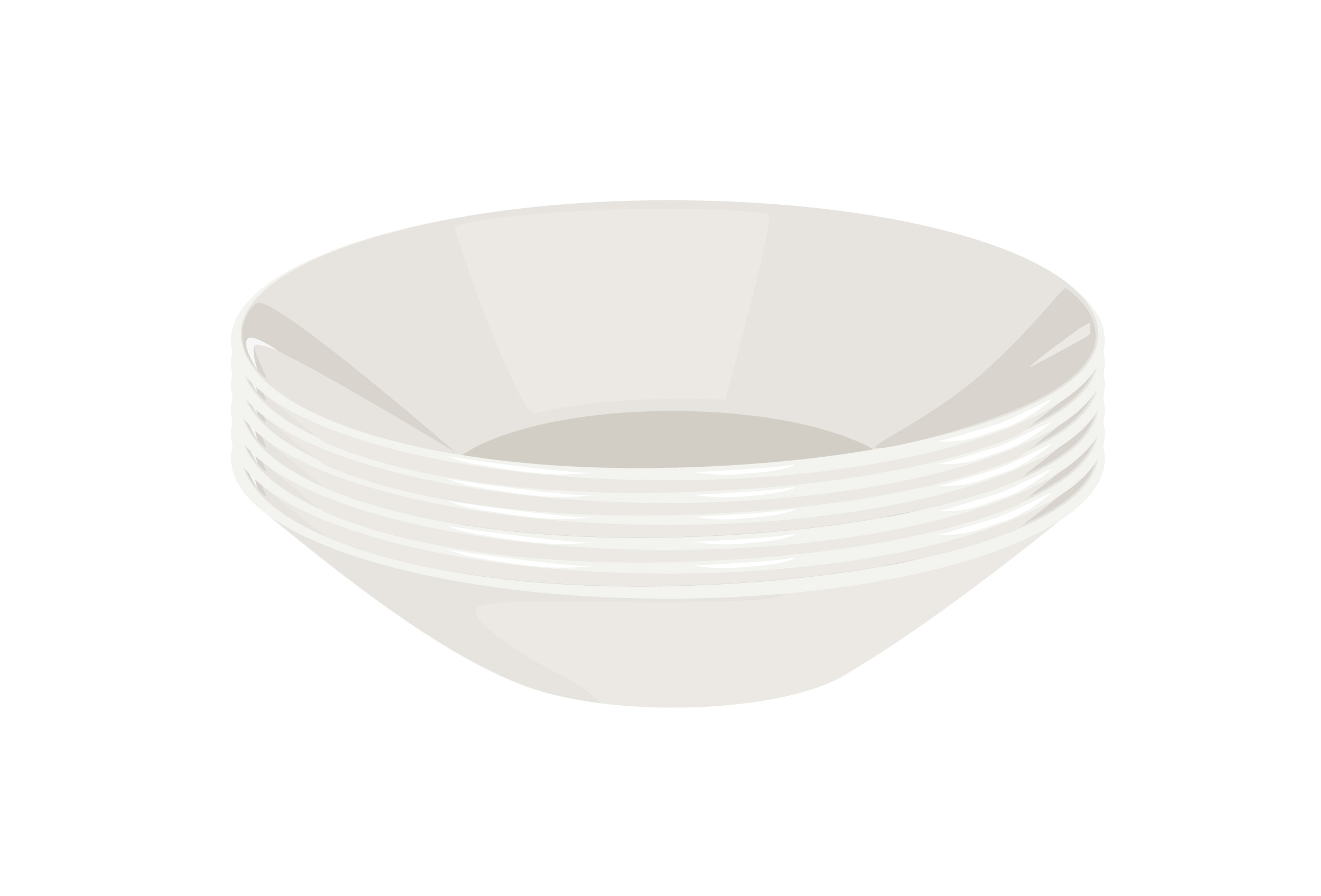 vector illustration stack of deep white plates