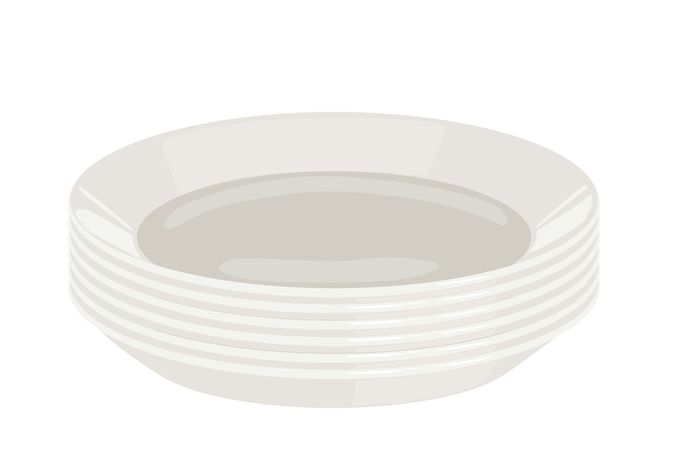 vector illustration stack of white plates