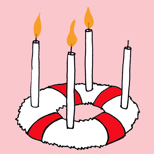 gif animation advent wreath 3rd candle lit